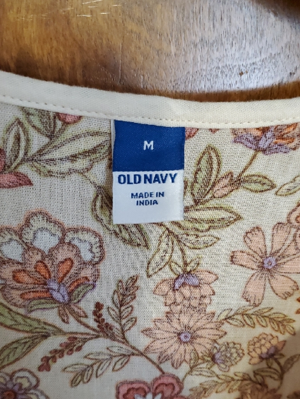 Old Navy Cream Maxi Dress with Pink and Rust Floral Print - Picture 3 of 5